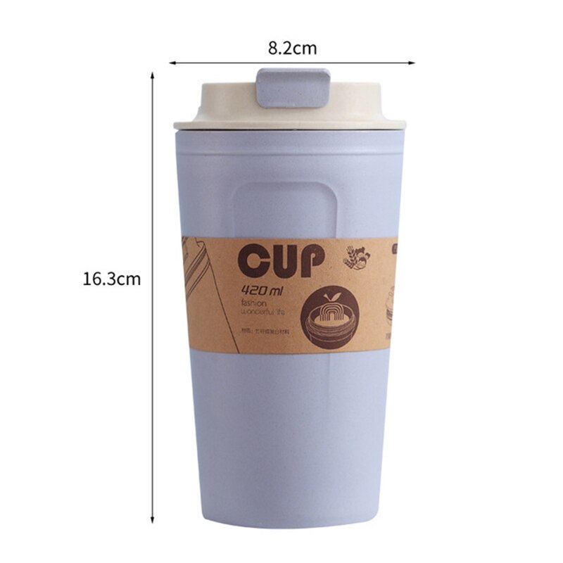 420ml Tragbare Kaffee Becher Mehrweg Bambus Faser Tasse Wasser Tassen Eco Freundliche nicht-Unterhose Solide Trinken Ware Becher Tee Kaffee Tassen: C