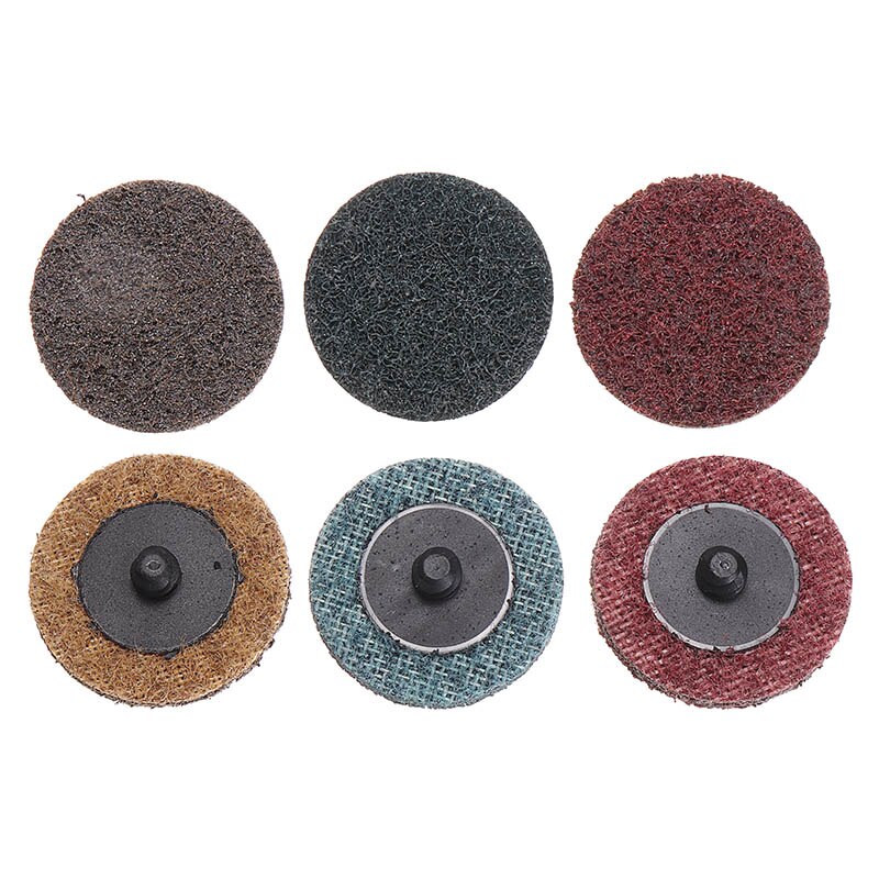 10Pcs 2" 50mm Sanding Roloc Discs Scotch Brite Roll Lock Surface Coarse Pads 60/80/100/150/180/240 Grit For Polishing