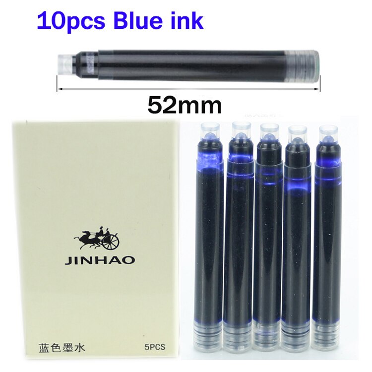 JINHAO 250 Medium nib Metal Fountain Pen Without Pencil Box luxury school Office Stationery Writing Cute pens: blue ink