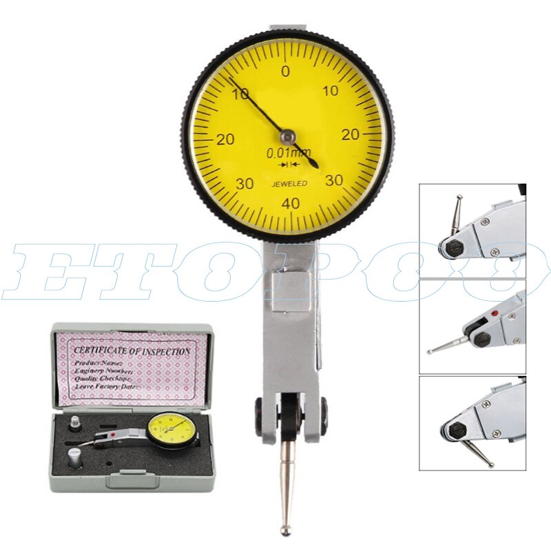 Dial Indicator +big universal Magnetic Stand Base Holder 0.8mm Dial /10MM dial Test Comparator For Equipment Calibration: 0.8mm indicator