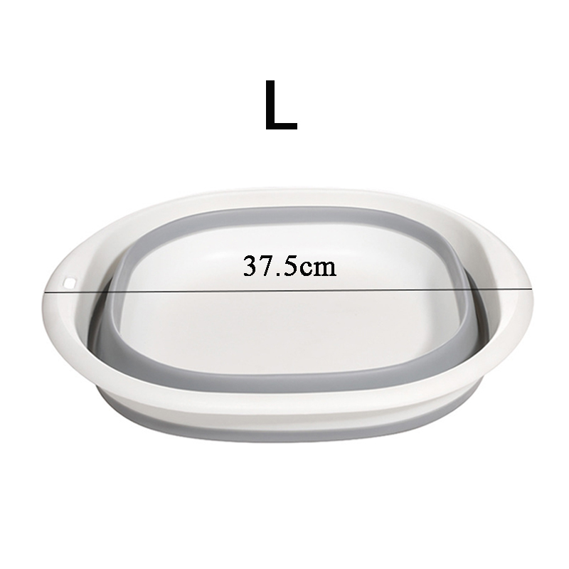 Portable Folding Basin Dirty Clothes Storage Underwear Cleaning Kitchen Sink Washing Basin Laundry Tub Baignoire pliable massage: Gray L