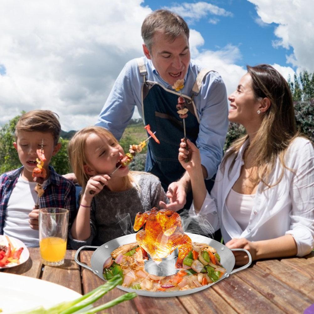 Stainless Steel Roast Chicken Dish BBQ Barbecue Utensils Outdoor Leisure Picnic Special Barbecue Tray Removable Baking Tray