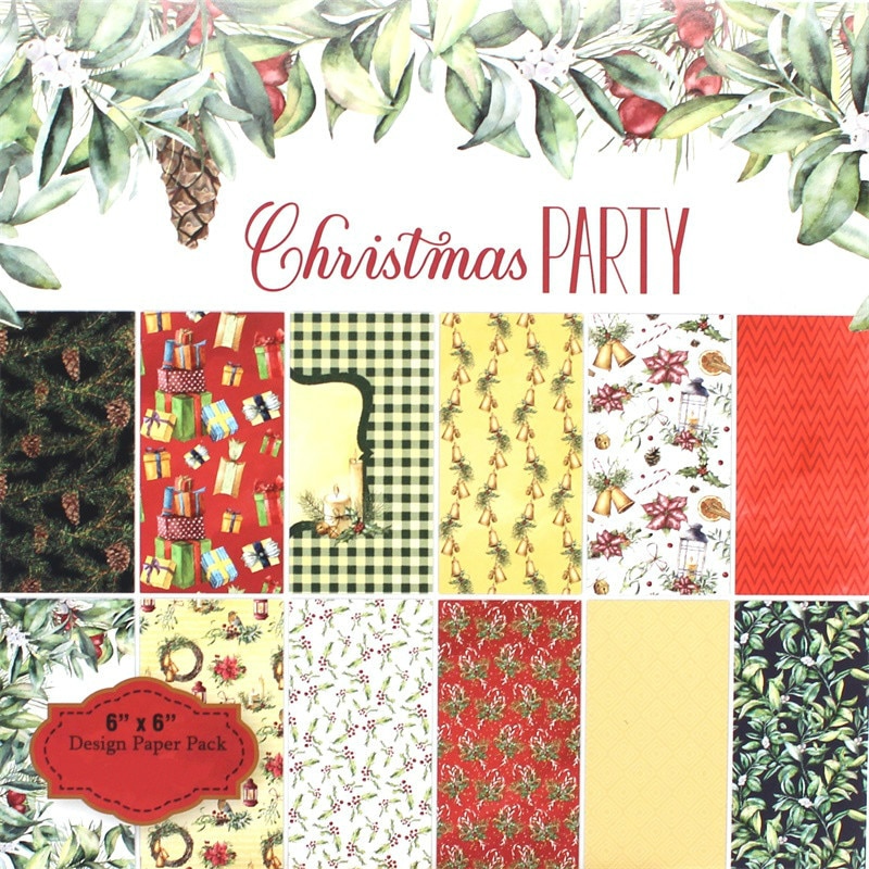 KSCRAFT 12pc Christmas party Scrapbooking Pads Paper Origami Art Background Paper Card Making DIY Scrapbook Paper Craft