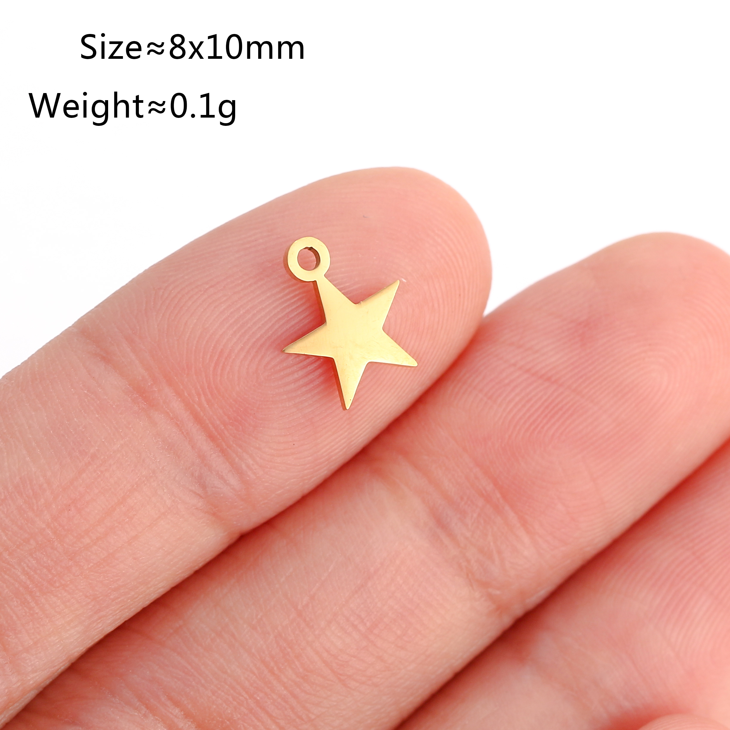 Lote de 5 unidades de Mini dijes de estrella Celestial, colgante de pentagrama/estral/Meteor/luna de acero inoxidable DIY para pendientes, pulseras, fabricación de joyas