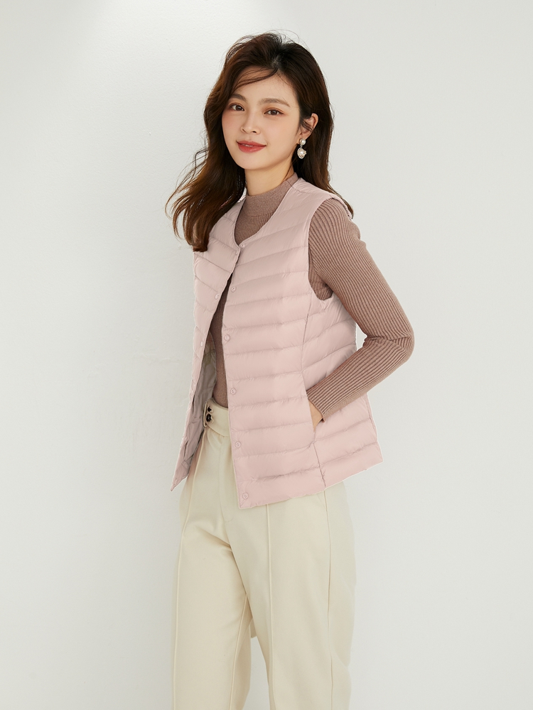 Newbang 90%  mat stof damevarmeveste ultralet dunvest dame tovejsvest bærbar varm ærmeløs vinterfor