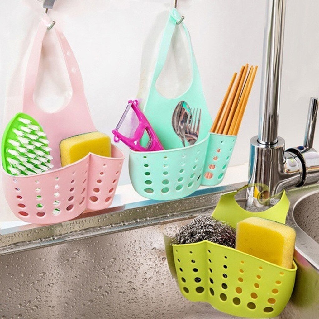 Kitchen Utensils Gadgets Portable Basket Home Hanging Drain Basket Bag Bath Storage Tools Sink Holder Kitchen Accessories #25