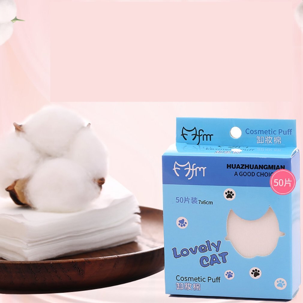 Algodón de limpieza 50 piezas en caja almohadilla de algodón de limpieza de piel fina portátil viaje productos de belleza