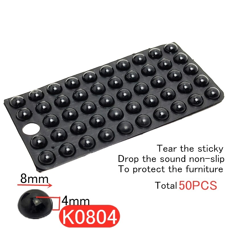 1Set Silicone Black Self Adhesive Furniture Bumper Buffer Pads Anti-slip Collision Cushion Cabinet Door Bumper Cushions: K0804