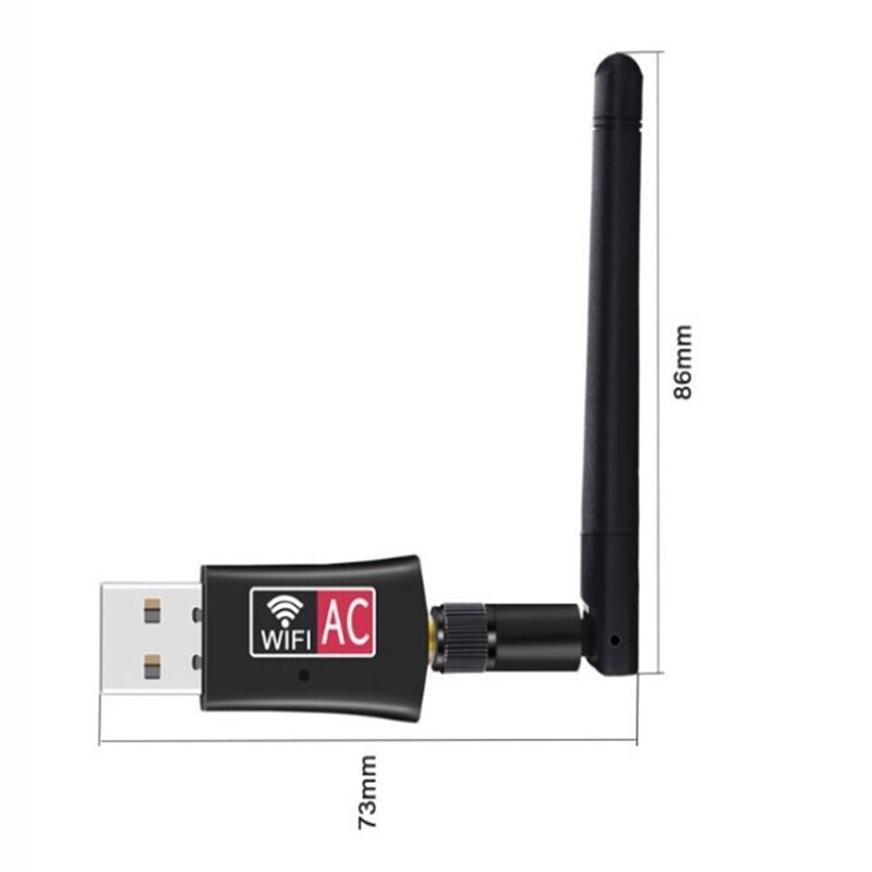 External Antenna Dual Band Wireless Network Card WiFi Receiver WiFi Receiver 11Ac600M Computer External USB