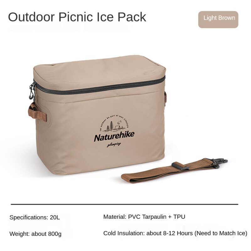 Naturehike 20L Outdoor Thermal Insulation Ice Pack Portable PVC Picnic Bag For Camping And Travel Cold Storage Heat Preservation: Default Title