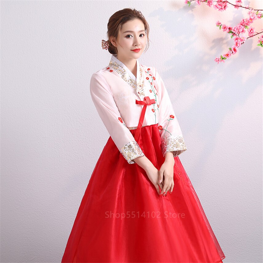 Vestido tradicional coreano para mujer, para chica, corte asiático, Princesa, escenario, actuación, Hada, Hanbok, conjunto de falda superior