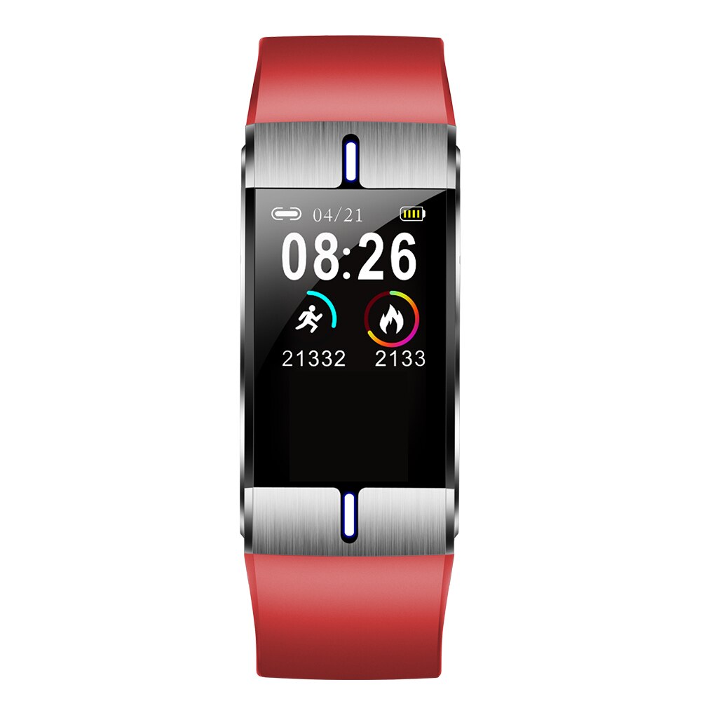 Smartwatch Kebidu - Tkanka Tłuszczowa, Tętno, Ciśnienie Krwi, Prognoza Pogody, Opaska Fitness Android iOS: Czerwony