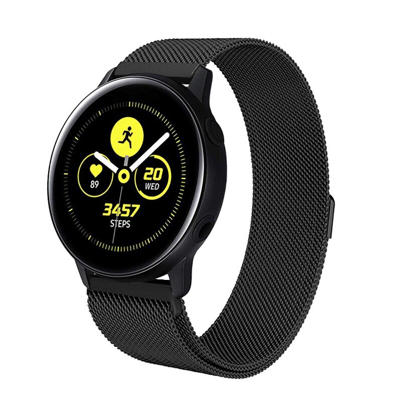 20mm 22mm milanese strap for Samsung galaxy watch 46mm 42mm gear S3 frontier huawei watch gt 2 active 2 amazfit bip band: black / 20mm