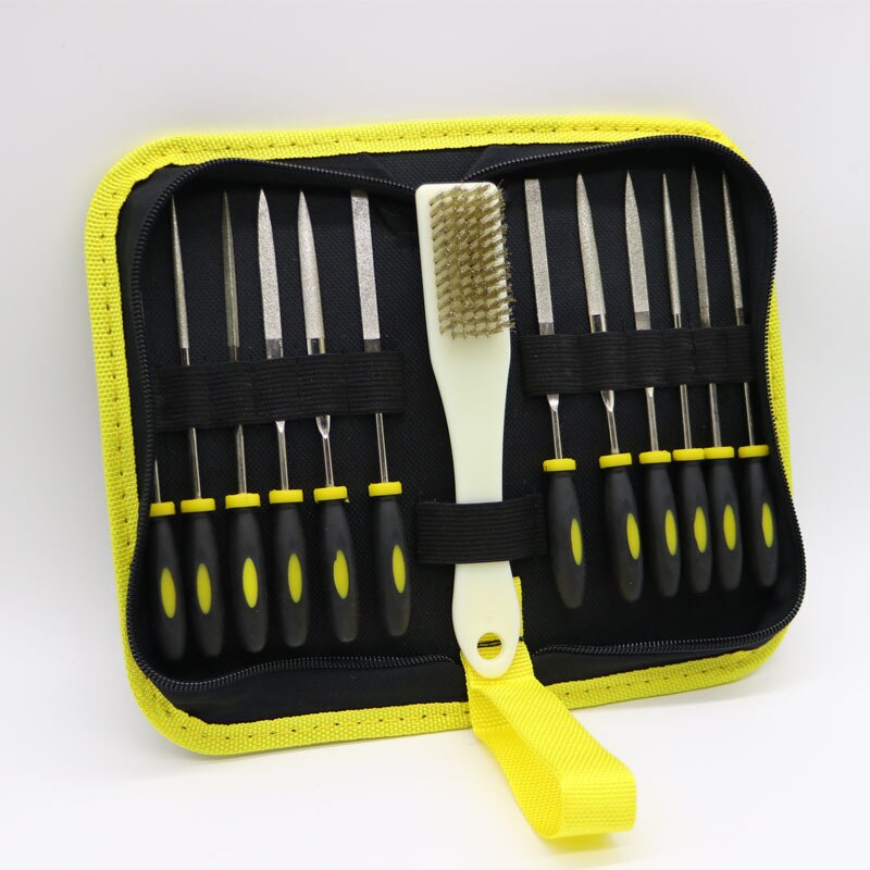 14pcs assorted file set canvas bag file metal assorted rasp diamond file set with carrying case 3*140