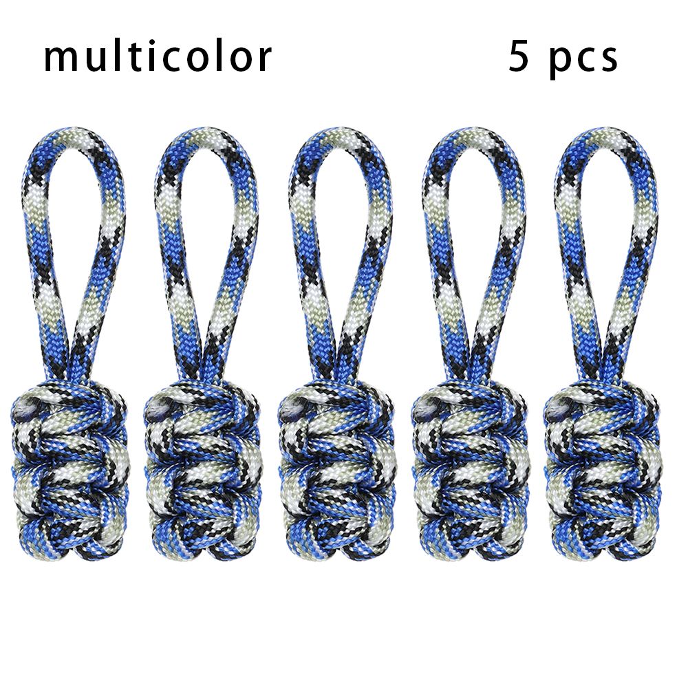 5Pcs Hand Purses Luggage Jackets Woven Pull Rope Zipper Head Nylon Zipper Pull Replacement: multicolor