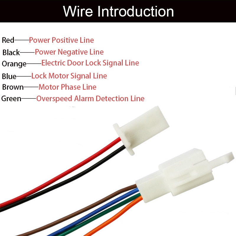 E-bike Alarm System 48V 60V 72V with Two Switches for Electric Bicycle/Scooter/Motorcycle/Tricycle/Ebike/Brushless Controller