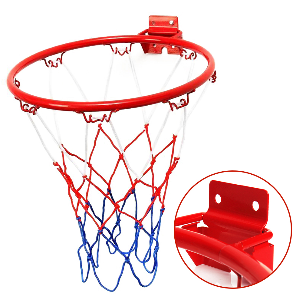 Fantastisk basketballkurv, nem at installere, 32cm basketballkurve, basketballmål, 1 sæt foldbar basketballkurv, metalmål med kant: Hvid