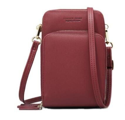 Crossbody Cell Phone Shoulder Bag Cellphone Bag Daily Use Card Holder Mini Summer Shoulder Bag for Women Wallet: Burgendy