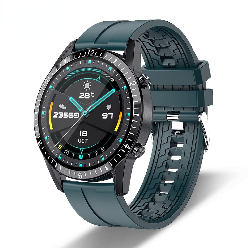 LIGE smartwatch z funkcją telefonu w pełni dotykowy ekran sportowy zegarek do Fitness IP68 wodoodporne połączenie Bluetooth dla androida ios smartwatch Men: Green