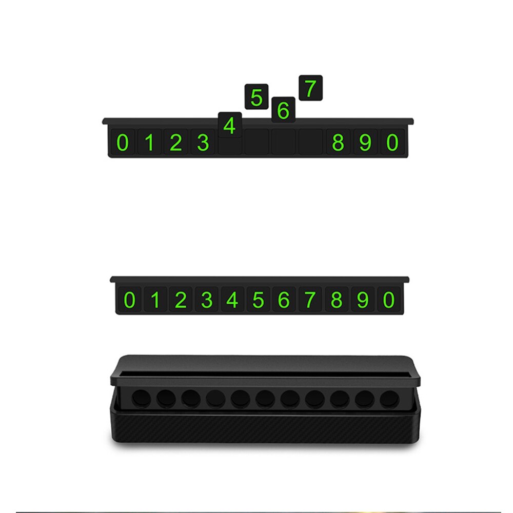 Car Luminous Temporary Parking Card Night Phone Number Card Universal Hidden Auto Mobile Temporary Stop Sign Interior