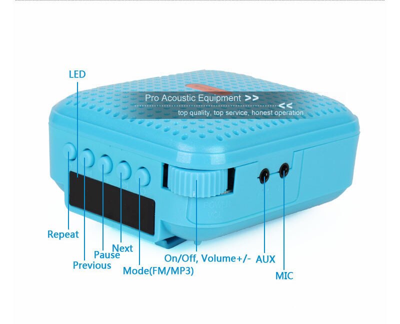 tragbar Stimme Megaphon Verstärker Booster Lautsprecher Mini Lautsprecher MP3 Spielen FM Drahtlose Mikrofon Für Lehrer Führer Trainer