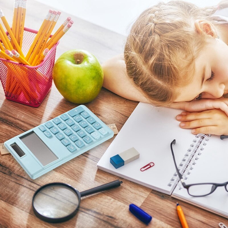 3Pcs Mini Calculator Pocket Size Calculator Electric Digital Desktop Calculator With 8-Digit LCD Display