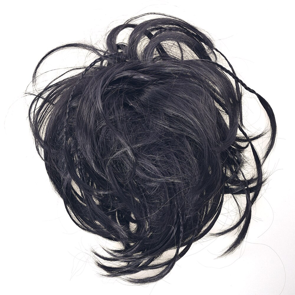 Soowee-Diadema de pelo sintético para mujer, moño, trenza de fibra de alta temperatura, diadema de rodillo