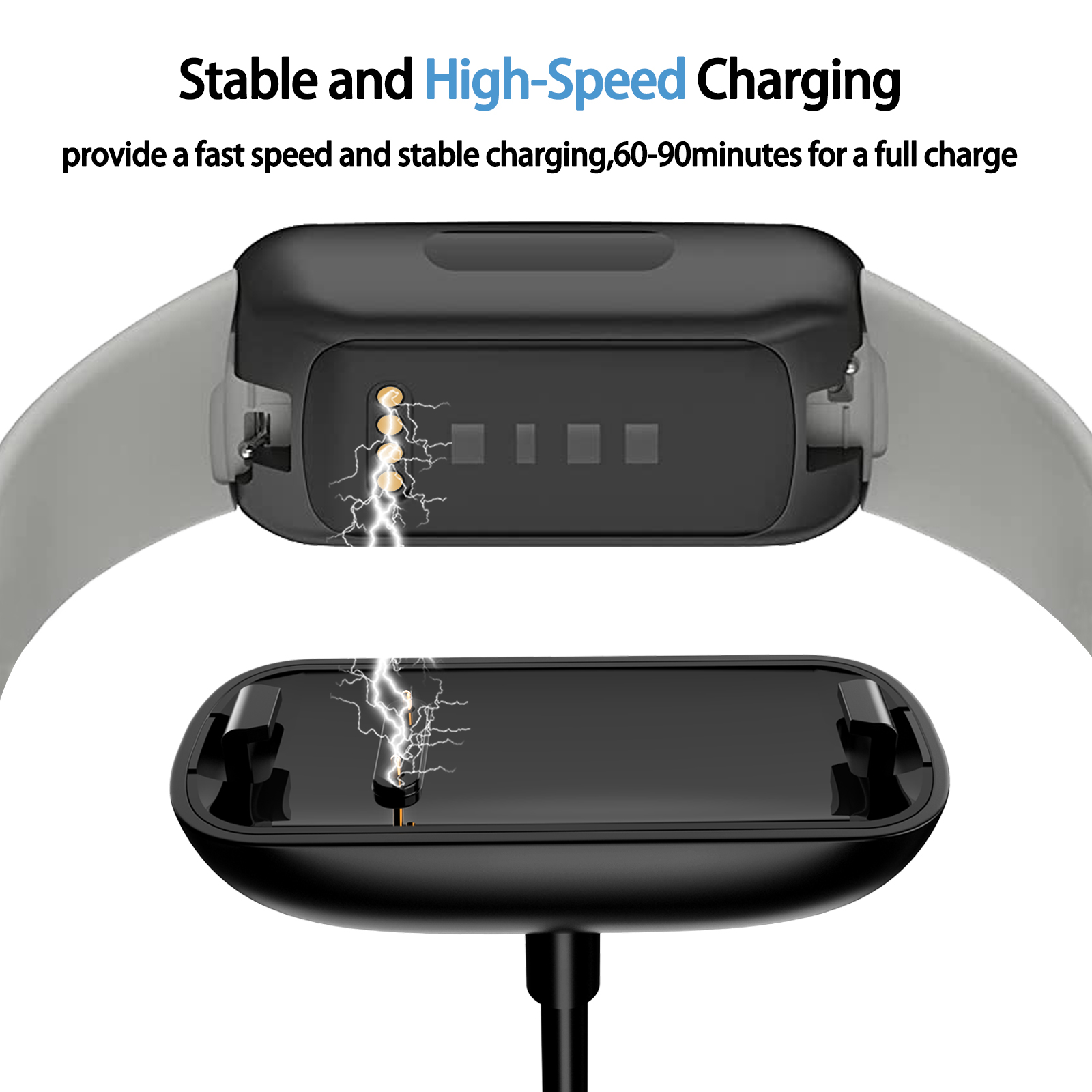 Cargador USB para Fitbit Inspire 3 Fitness Tracker cargador de repuesto base para Fitbit Inspire 3 Cable de carga Clip