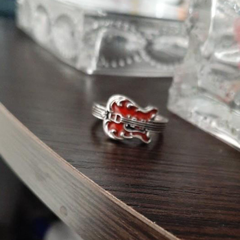 Party Banquet Ring for men Birthday Christmas Exquisite Guitar Ring Gothic Style Hip Hop Punkd Ring