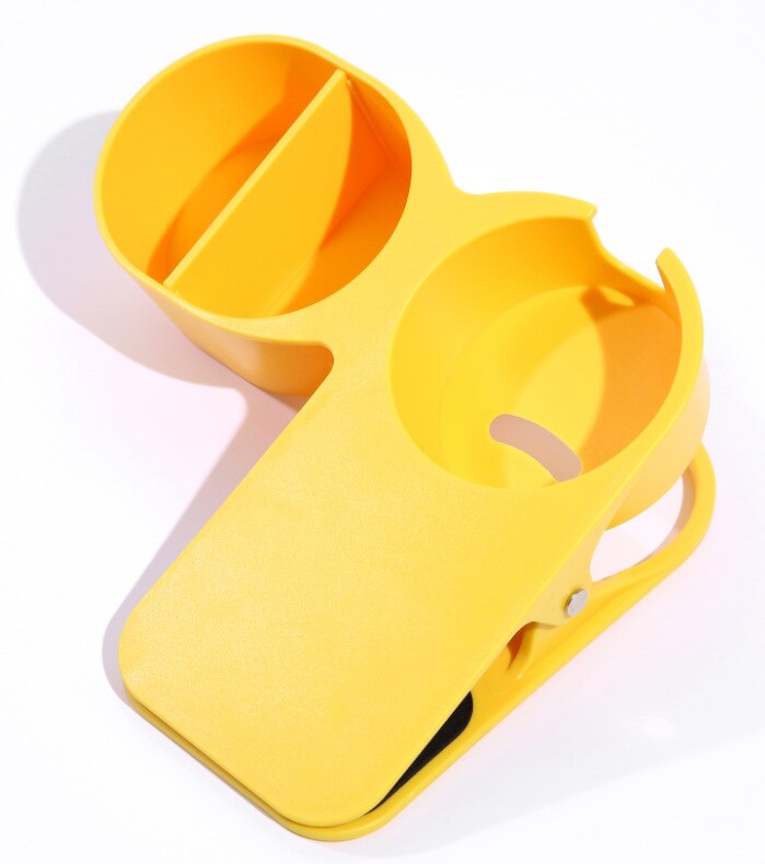 Estante de almacenamiento para oficina, Soporte para vasos, Clip para mesa, escritorio, organizador de botellas, Clips para mesa, Soporte para vasos y bebidas: YELLOW