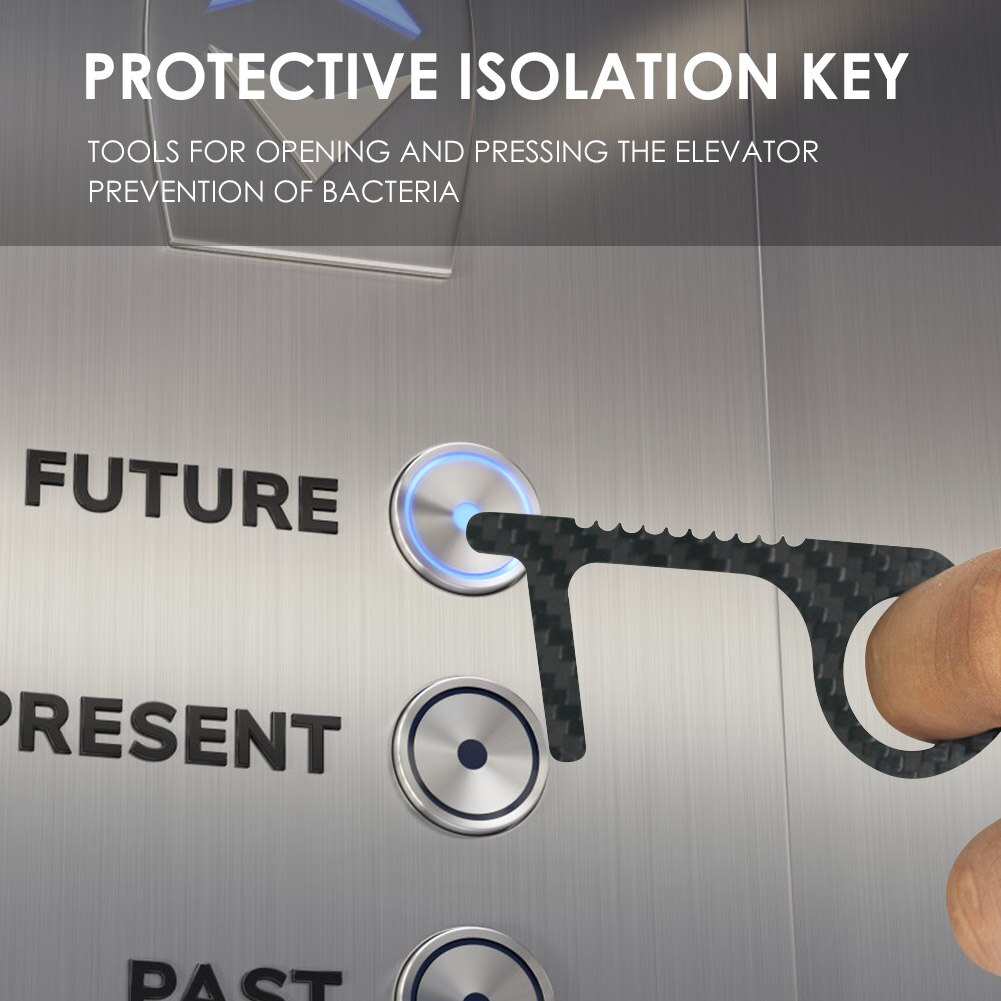 Touch Screen Buttons EDC Door Opener Hygiene Hand Antimicrobial Contactless Press Elevator Tool Portable Door Opener Keychain