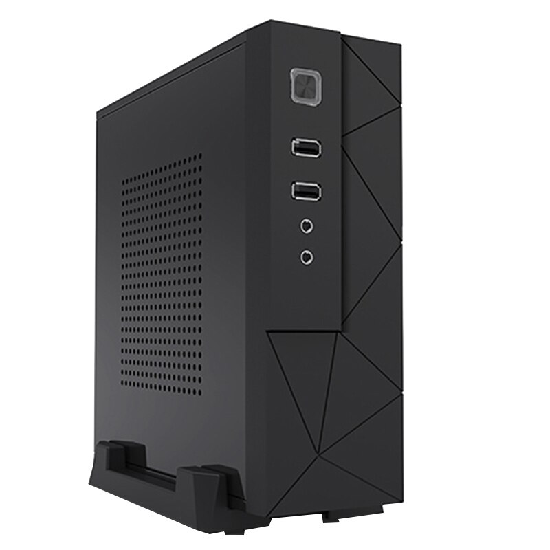 Di Alimentazione del Desktop Gaming HTPC Host Home Office 2.0 USB Mini ITX con Radiatore Foro Case Del Computer Pratico Orizzontale Telaio