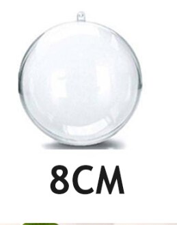 10 pièces boule transparente de noël en plastique de noël boîte de boule ouverte boule ornement fête décoration de la maison bricolage: 8cm / 10  Pcs