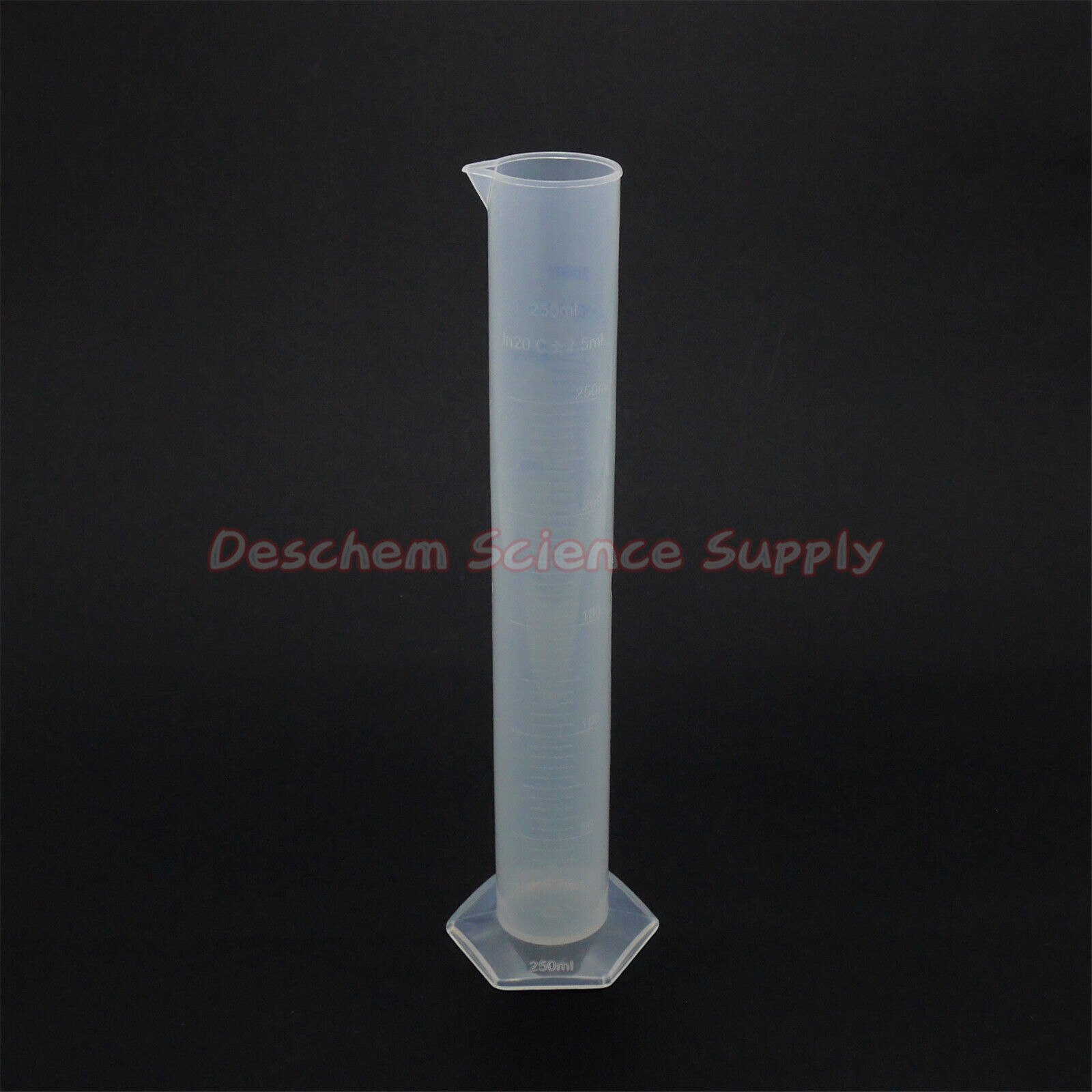 250mL Polypropylene Measuring Cylinder,Blue Graduate,PP Plastic Labware