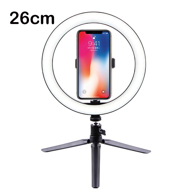 Lampa pierścieniowa Led Selfie oświetlenie fotograficzne zestaw lampa pierścieniowa ze statywem na żywo wideo telefon: Default Title