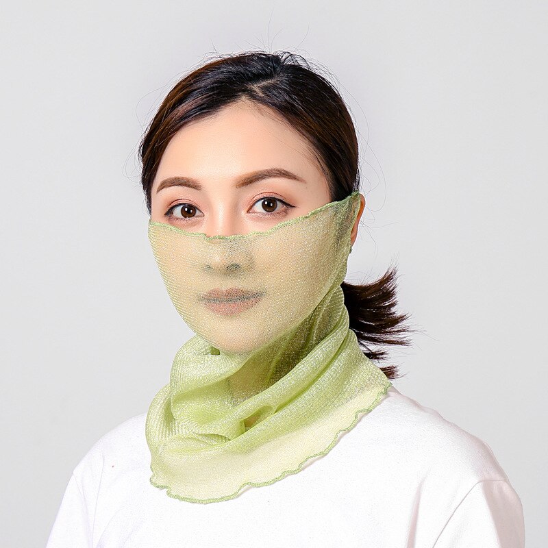 neue Gold seide Gesicht Maske Schutz Frauen Sonne Schals Hals Abdeckung fest drucken Dame Wandern Reiten Mund Schal Ring wickelt: 15