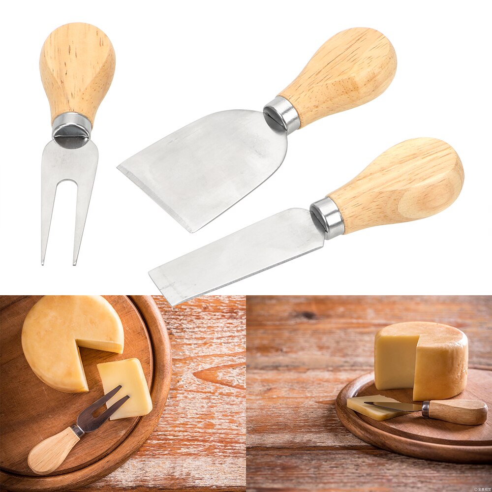 3 Stks/set Kaas Gereedschap Keuken Accessoires Houten Handvat Mes Kit Gadgets Kookgerei Kaasschaaf Sets