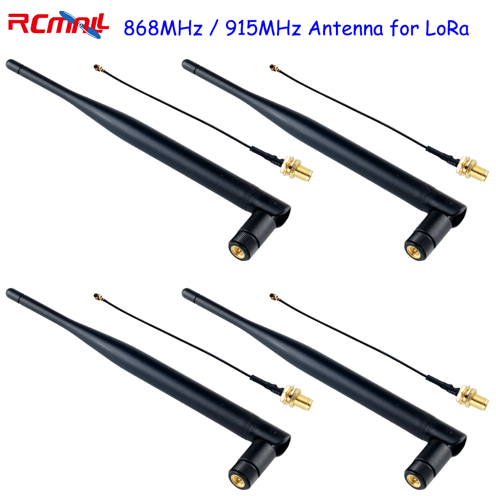 4 Stück 868 MHz / 915 MHz Antenne 5 dBi SMA-Stecker mit IPEX-Verlängerungskabel Omnidirektionale LoRa-Antenne für LoraWAN Meshtastic