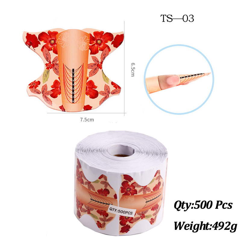 500 Pcs Nail Papier Extension Pochoir Formes Autocollants Titulaire pour Gel Acrylique Conseils Builder Français Nail Forme Astuce Faux Ongles Art Outils