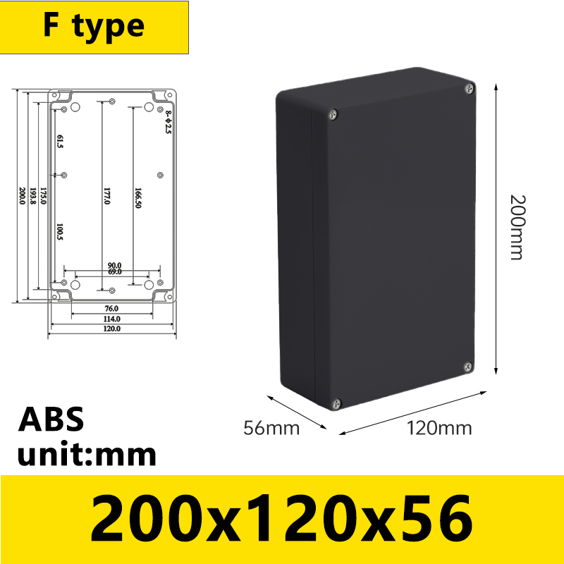 Black Outdoor Waterproof Enclosure Plastic Box Electronic Project Instrument Case Electrical Project Box Junction Box Housing: Red