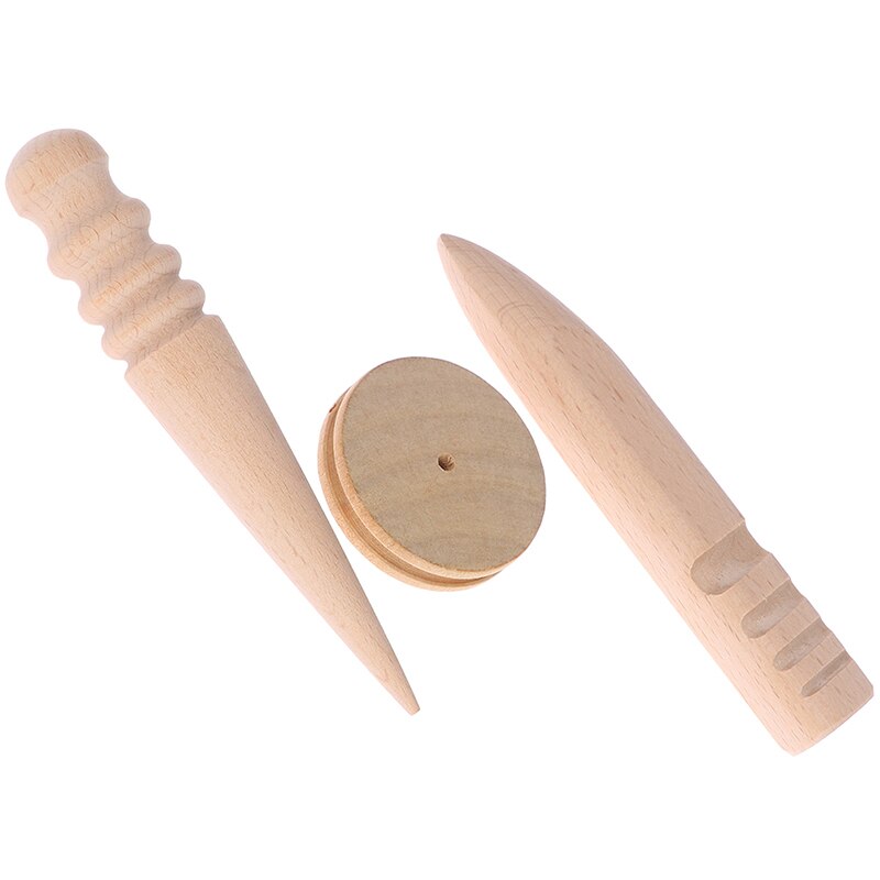 1pc artesanal multi-tamanho haste de polimento de couro artesanato bordas slicker redonda madeira diy leathercraft ferramenta