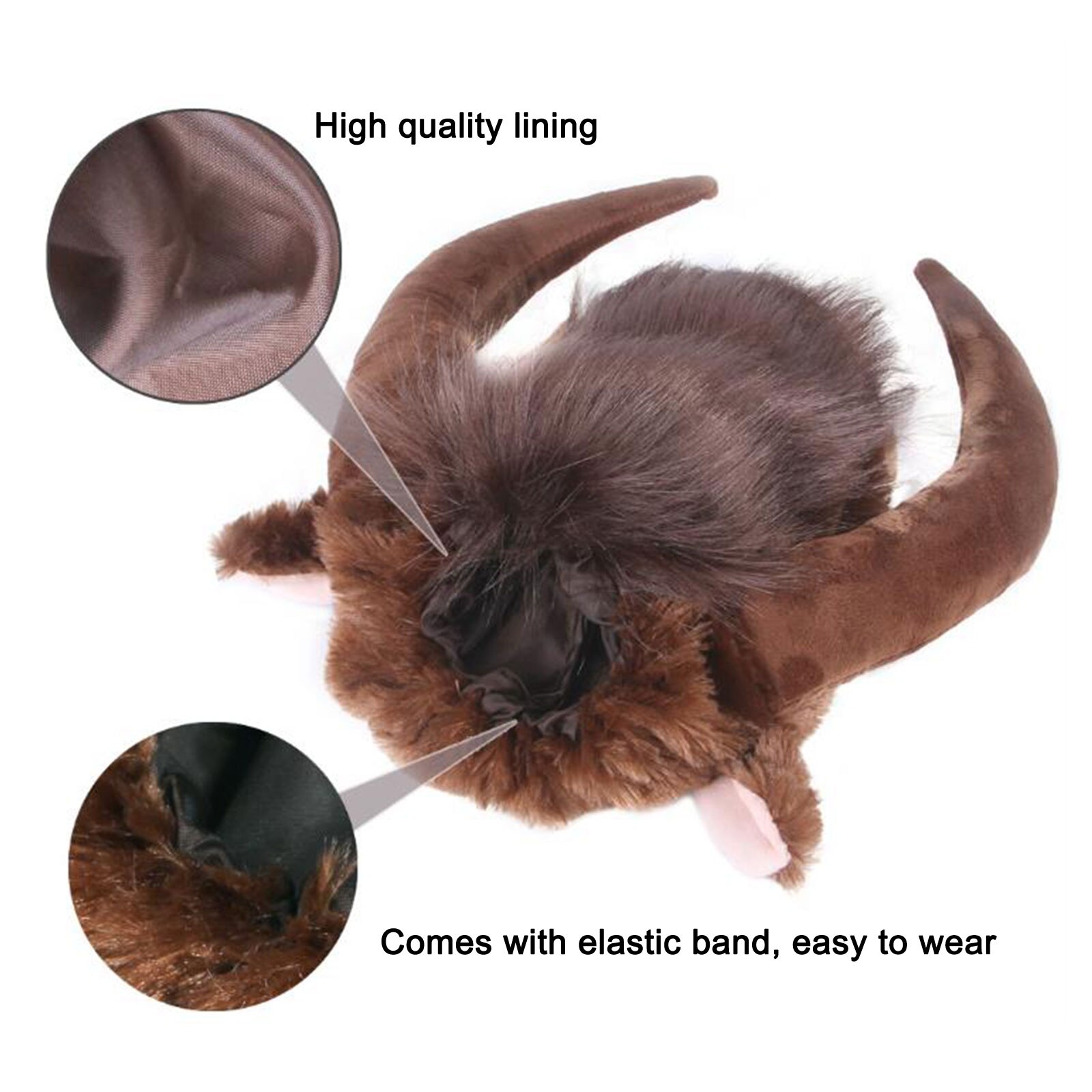 Hund Winter Warme Perücke Ochse Horn Kostüm Löwe Hütte Perücke Kleine Hunde Hütte Haustier Kopfbedeckungen Phantasie Perücke Für Haustier Katze hund Kleid hoch Hund Kostümich