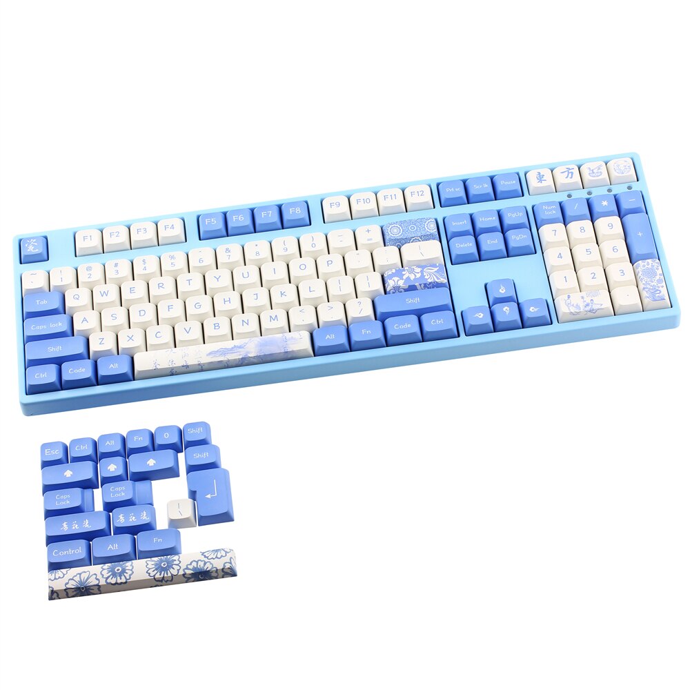 104 + 23 note: pbt dye-subbed xda keycap set for mechanical keyboard  gh60 gk61 64 68 84 87 104 108 english/japanese/rocket