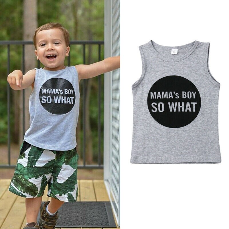 1-7Y niños chalecos gris chaleco algodón verano camiseta Tops Casual suelto sin mangas suave niño pequeño tanque