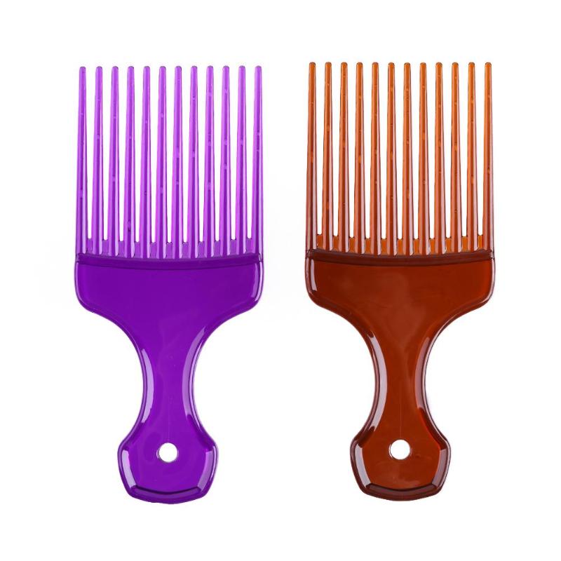 Dientes anchos Afro pelo peine tenedor Unisex estilo de pelo rizado masaje peluquería insertar cepillo de pelo herramienta de estilismo