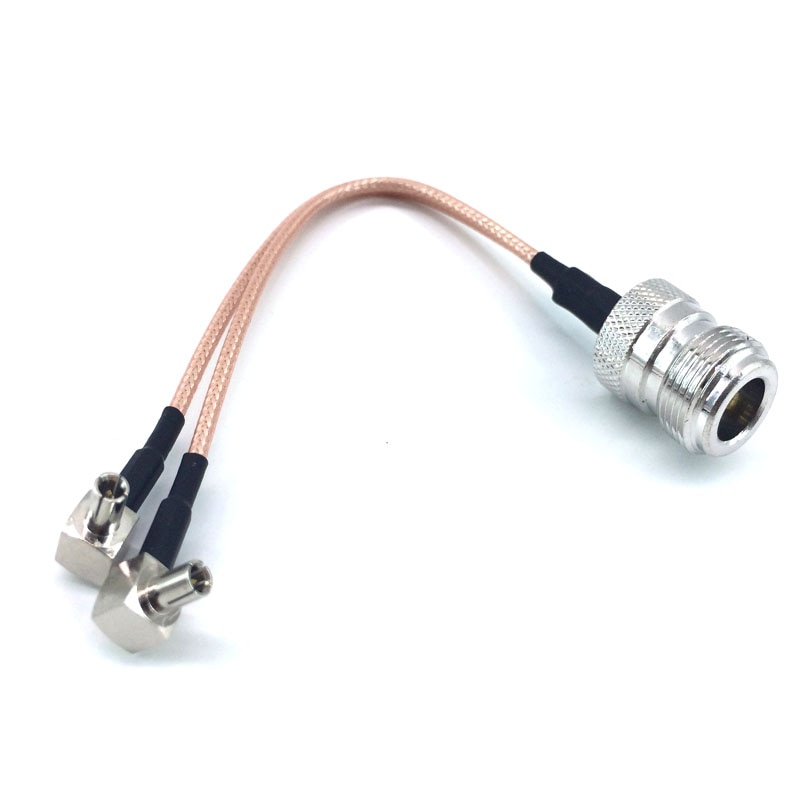 N hembra a CRC9/TS9 conector 3G 4G LTE antena conector combinador divisor RF cable espiral coaxial para 3G 4G router modo: N-Double TS9