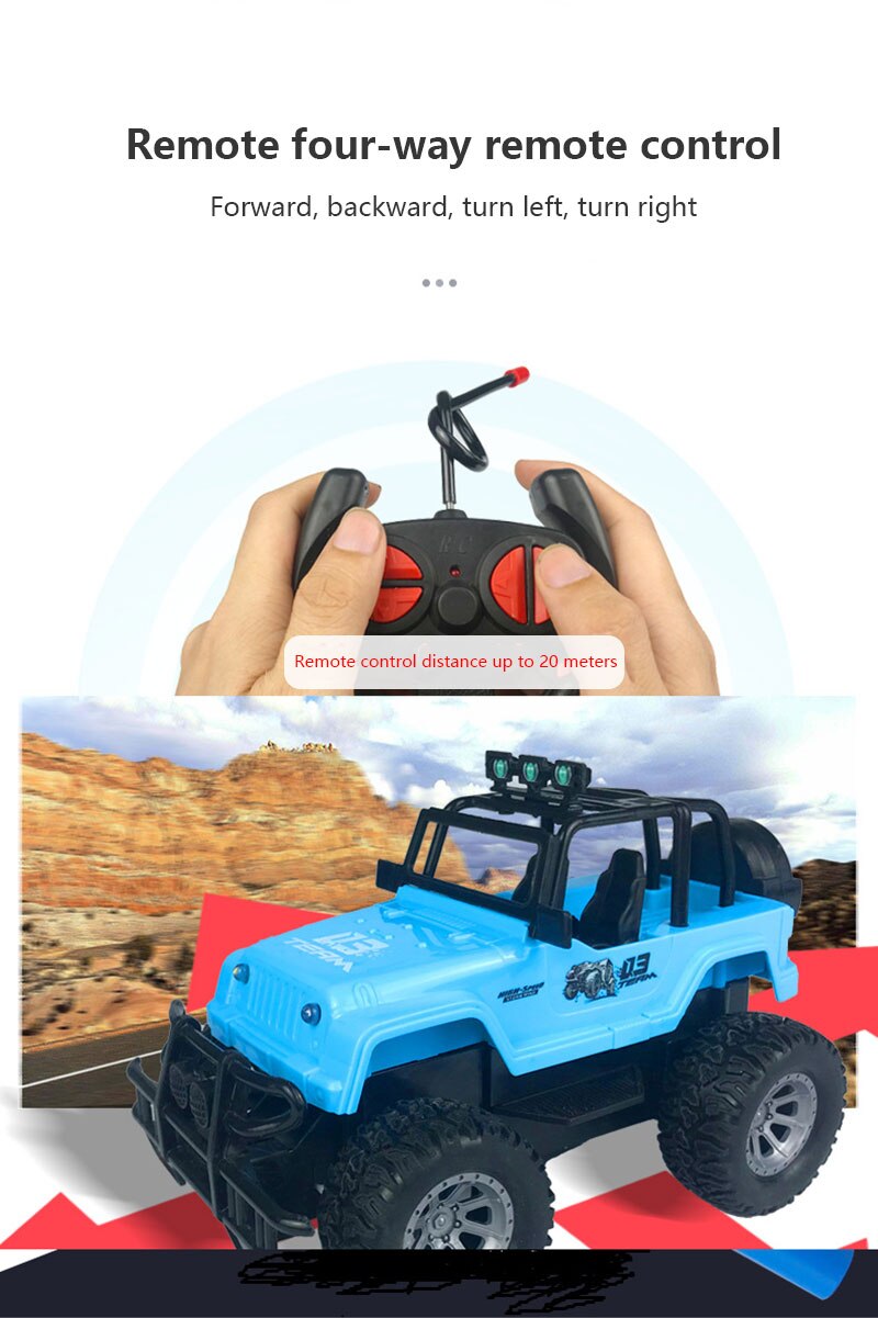 Four-way Remote Control Wrangler 1:20 With Light Remote Control Off-road Vehicle 2.4GHz Climbing Vehicle Toy Car