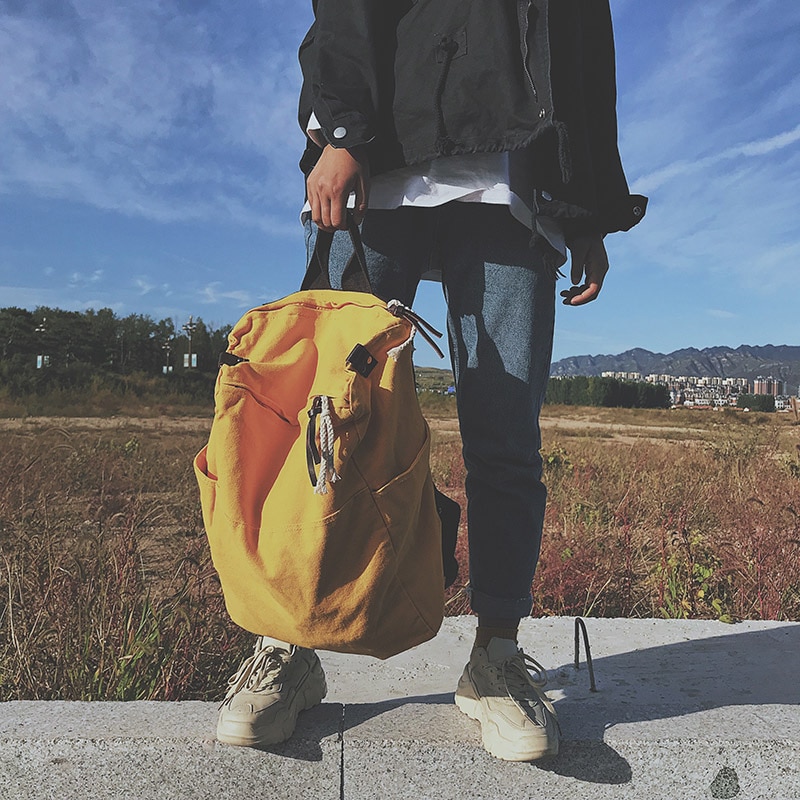 Mochila multifuncional de cor sólida, bolsa escolar feminina para viagem e escola, para meninas
