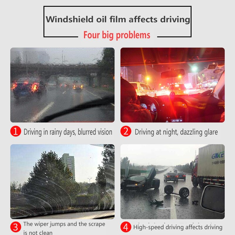 60ml detergente per pellicole per olio per auto detergente per pellicole per olio per parabrezza agente di lucidatura per vetri per auto rivestimento idrofobo accessori per la cura dell'auto