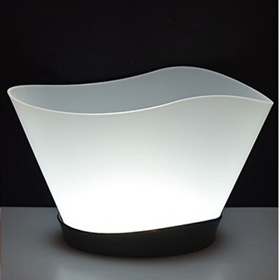 12L LED Rechargeable Ice Buckets Color Changing Wine whisky Cooler boat shaped Champagne Beer Holder Bar/Home/Wedding/Night club: White